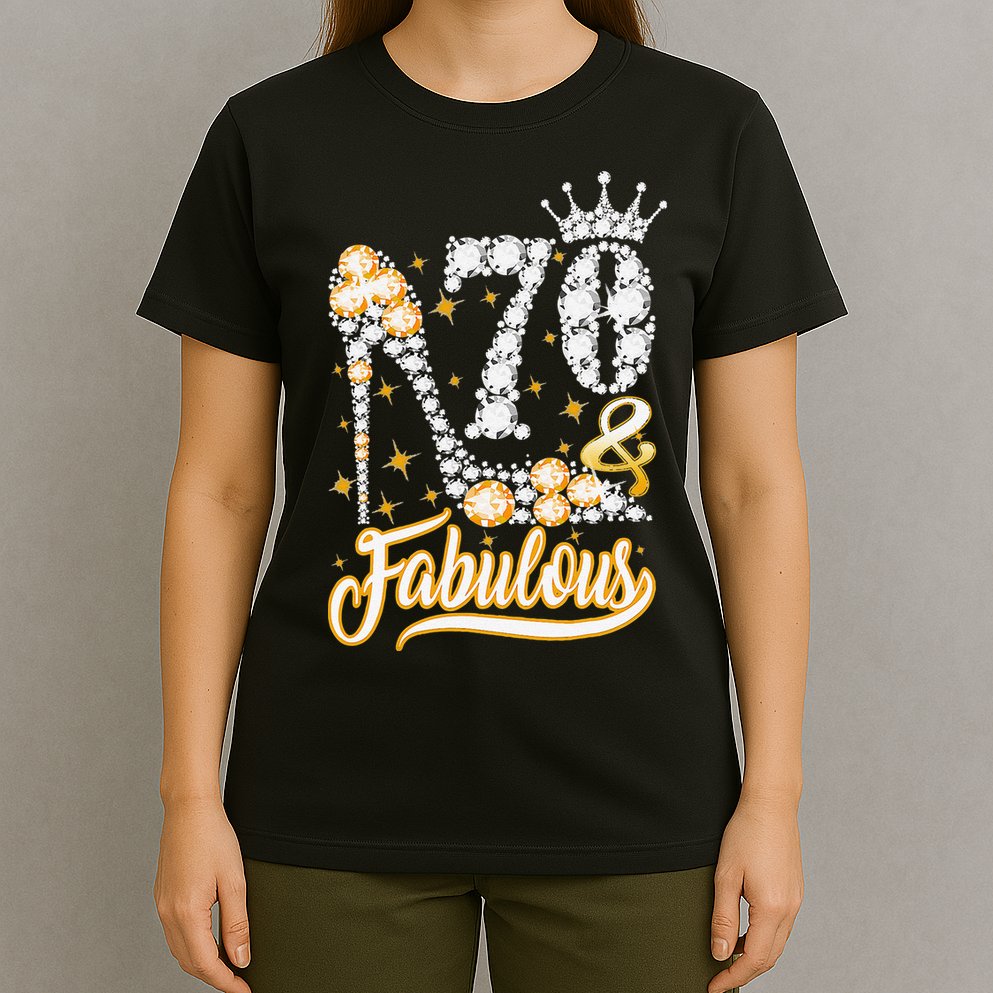 70 & Fabulous 70 Years Old 70th Birthday Diamond Crown Shoes T-Shirt