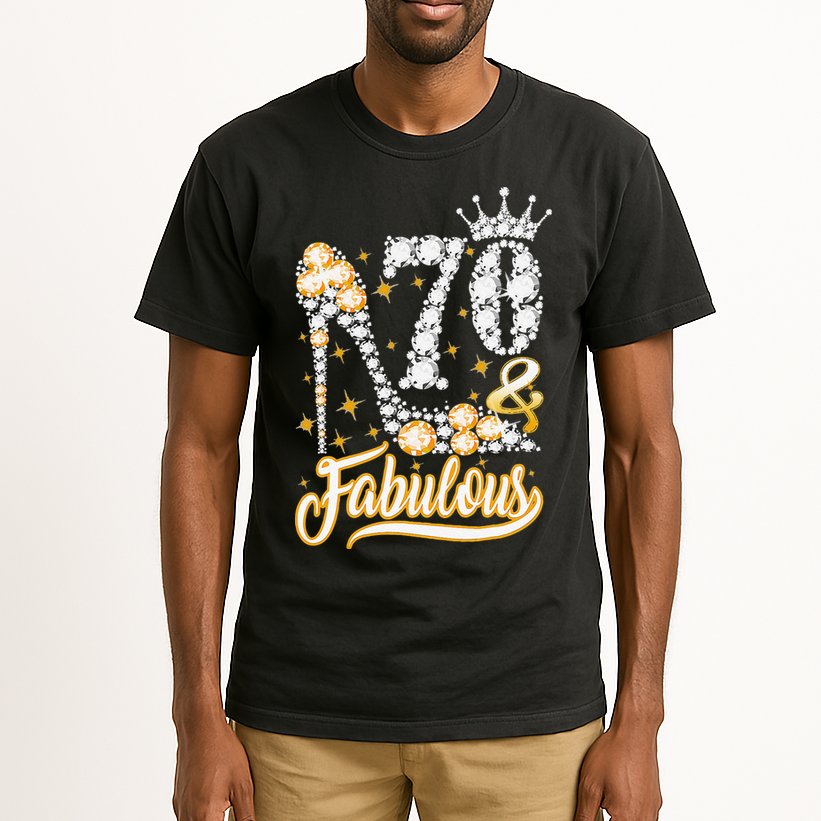 70 & Fabulous 70 Years Old 70th Birthday Diamond Crown Shoes Tall T-Shirt