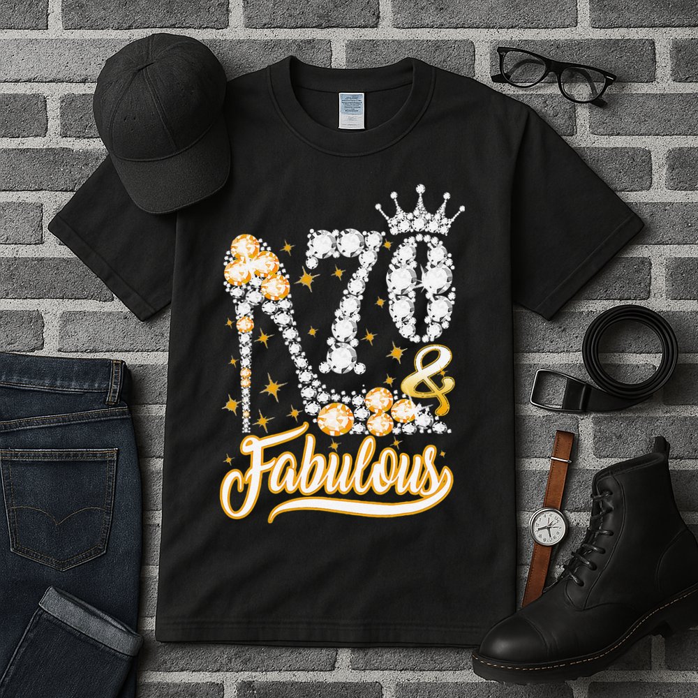 70 & Fabulous 70 Years Old 70th Birthday Diamond Crown Shoes Tall T-Shirt