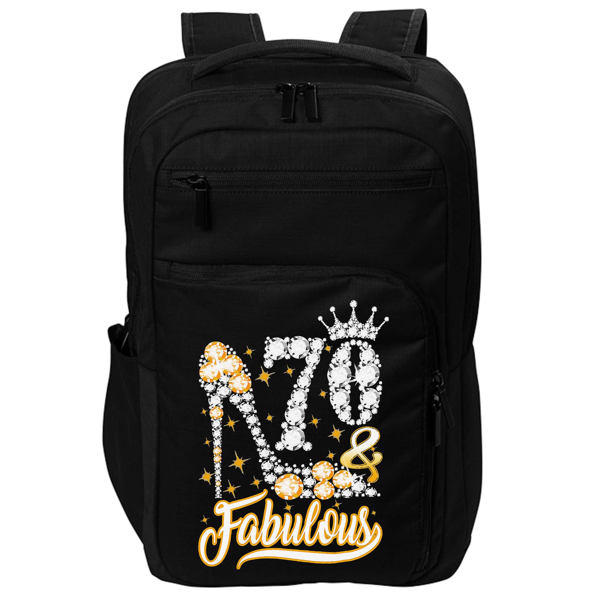 70 & Fabulous 70 Years Old 70th Birthday Diamond Crown Shoes Impact Tech Backpack