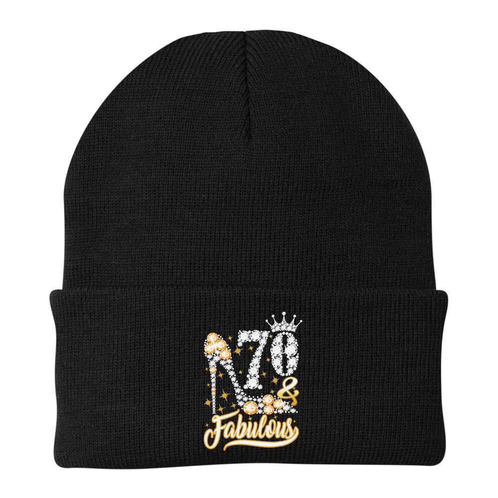 70 & Fabulous 70 Years Old 70th Birthday Diamond Crown Shoes Beanie