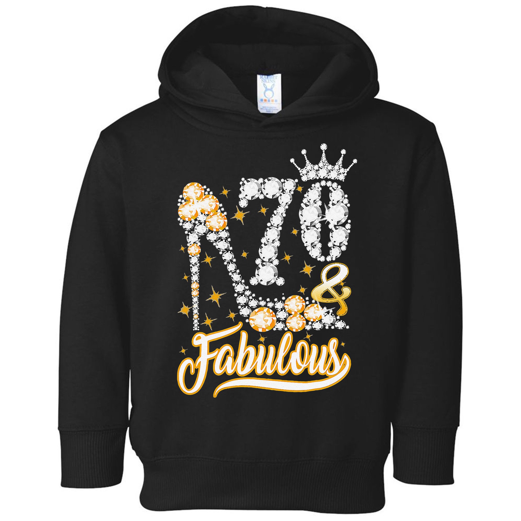 70 & Fabulous 70 Years Old 70th Birthday Diamond Crown Shoes Toddler Hoodie