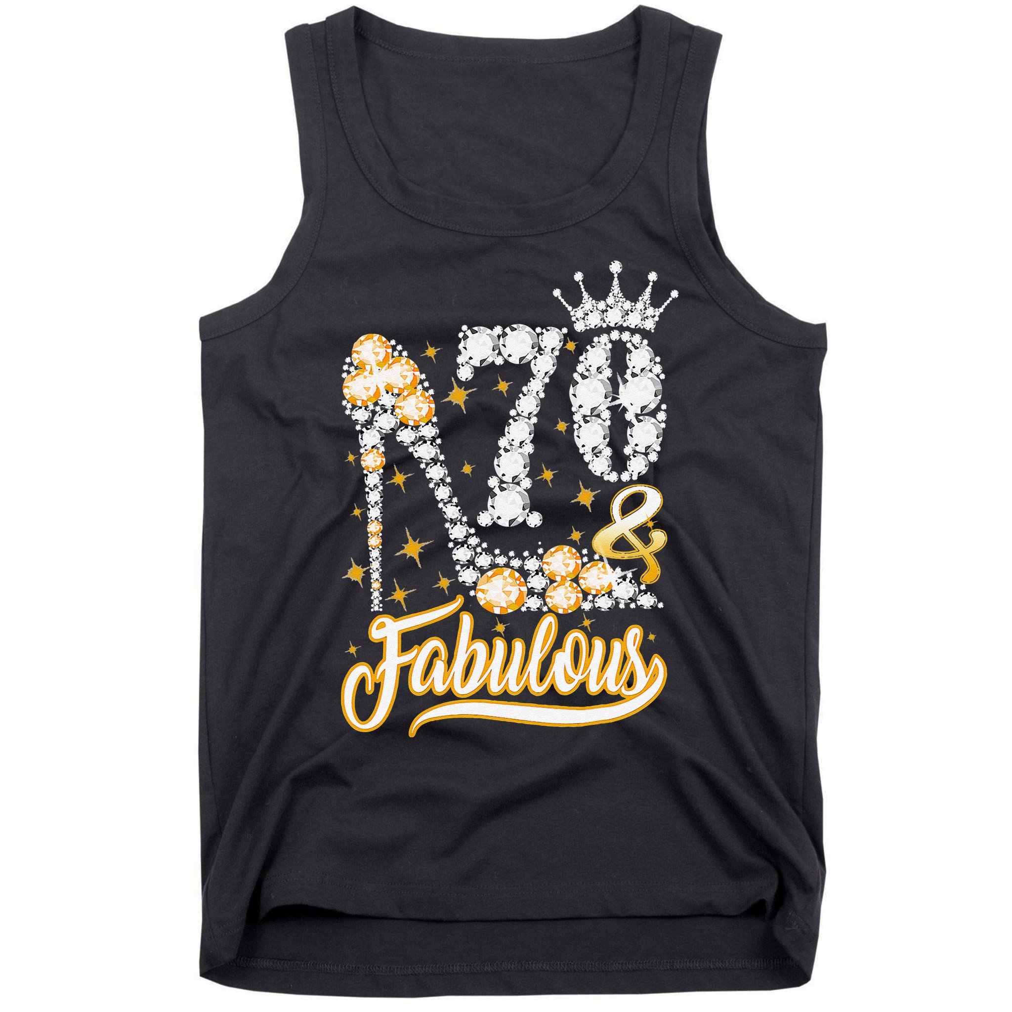 70 & Fabulous 70 Years Old 70th Birthday Diamond Crown Shoes Tank Top