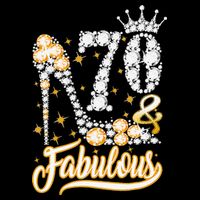 70 & Fabulous 70 Years Old 70th Birthday Diamond Crown Shoes Visor