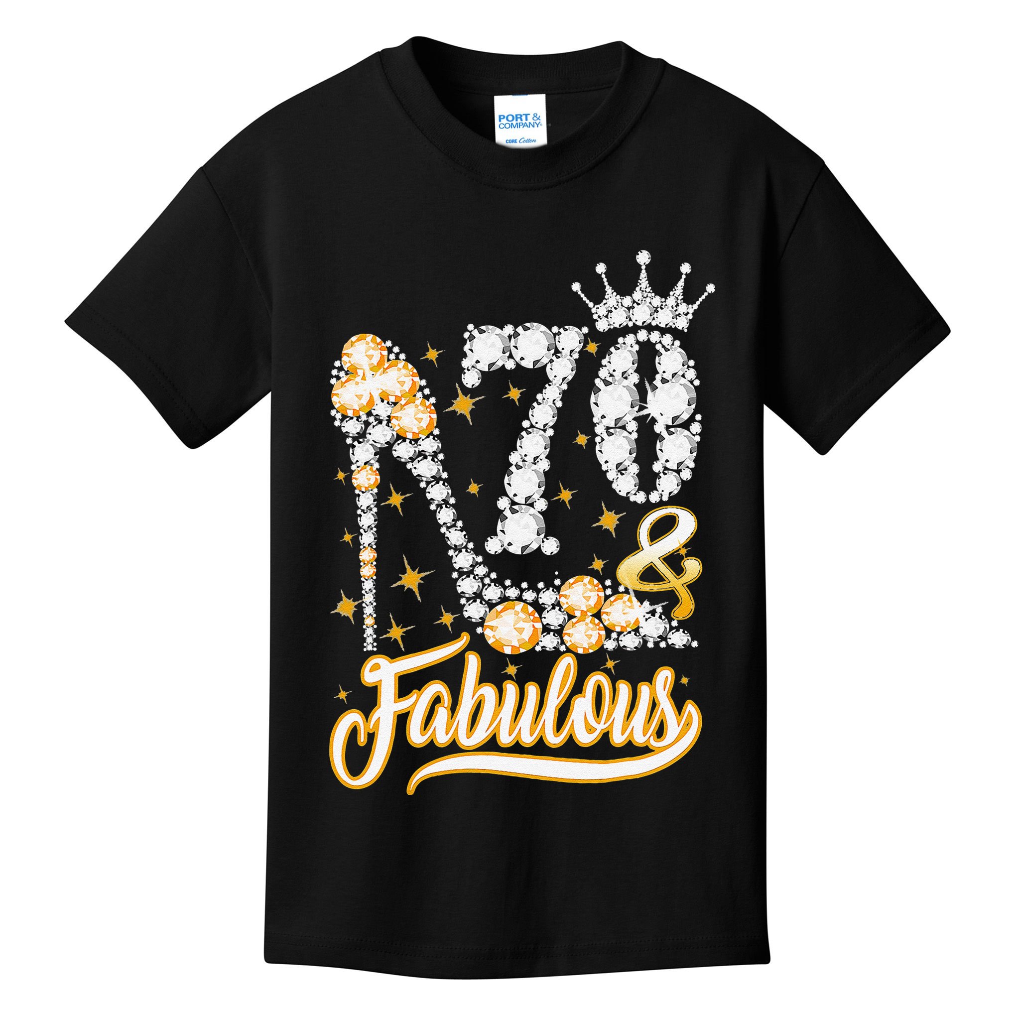 70 & Fabulous 70 Years Old 70th Birthday Diamond Crown Shoes Kids T-Shirt