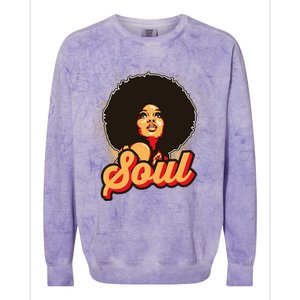 70s Funk Afro Women Soul Retro Colorblast Crewneck Sweatshirt