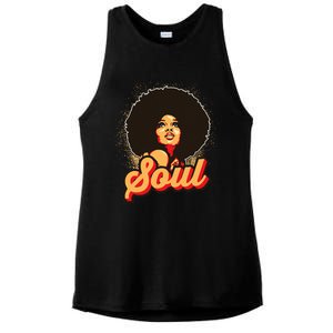 70s Funk Afro Women Soul Retro Ladies PosiCharge Tri-Blend Wicking Tank