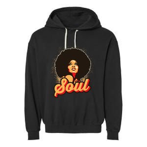 70s Funk Afro Women Soul Retro Garment-Dyed Fleece Hoodie