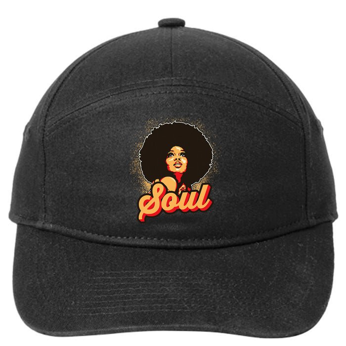 70s Funk Afro Women Soul Retro 7-Panel Snapback Hat