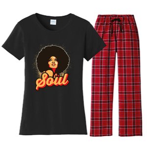 70s Funk Afro Women Soul Retro Women's Flannel Pajama Set