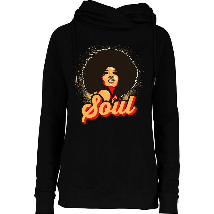 70s Funk Afro Women Soul Retro Womens Funnel Neck Pullover Hood