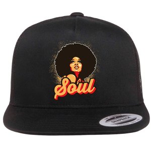 70s Funk Afro Women Soul Retro Flat Bill Trucker Hat