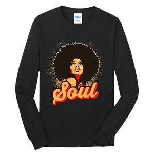 70s Funk Afro Women Soul Retro Tall Long Sleeve T-Shirt