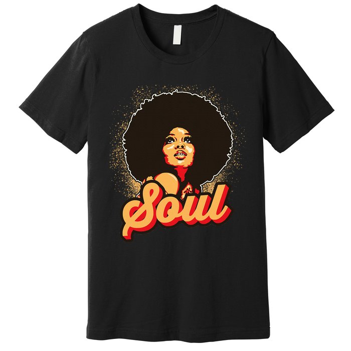 70s Funk Afro Women Soul Retro Premium T-Shirt