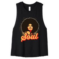 70s Funk Afro Women Soul Retro Women's Racerback Cropped Tank