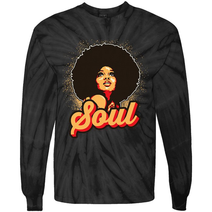 70s Funk Afro Women Soul Retro Tie-Dye Long Sleeve Shirt