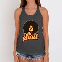 70s Funk Afro Women Soul Retro Women's Knotted Racerback Tank