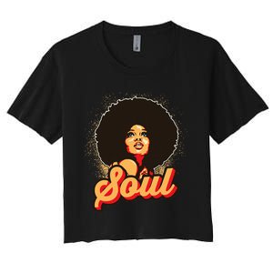 70s Funk Afro Women Soul Retro Women's Crop Top Tee