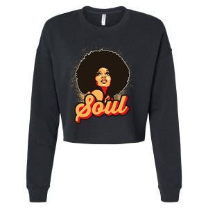 70s Funk Afro Women Soul Retro Cropped Pullover Crew