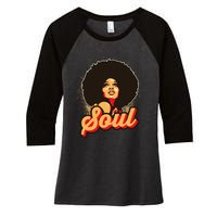 70s Funk Afro Women Soul Retro Women's Tri-Blend 3/4-Sleeve Raglan Shirt