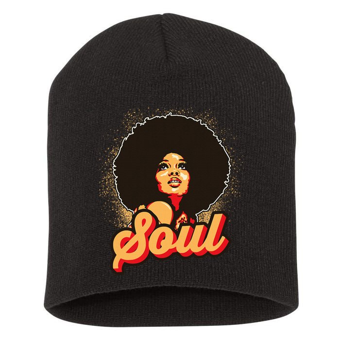 70s Funk Afro Women Soul Retro Short Acrylic Beanie