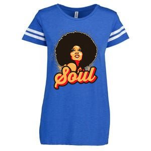 70s Funk Afro Women Soul Retro Enza Ladies Jersey Football T-Shirt