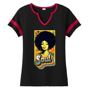 70s Funk Afro Soul Ladies Halftime Notch Neck Tee