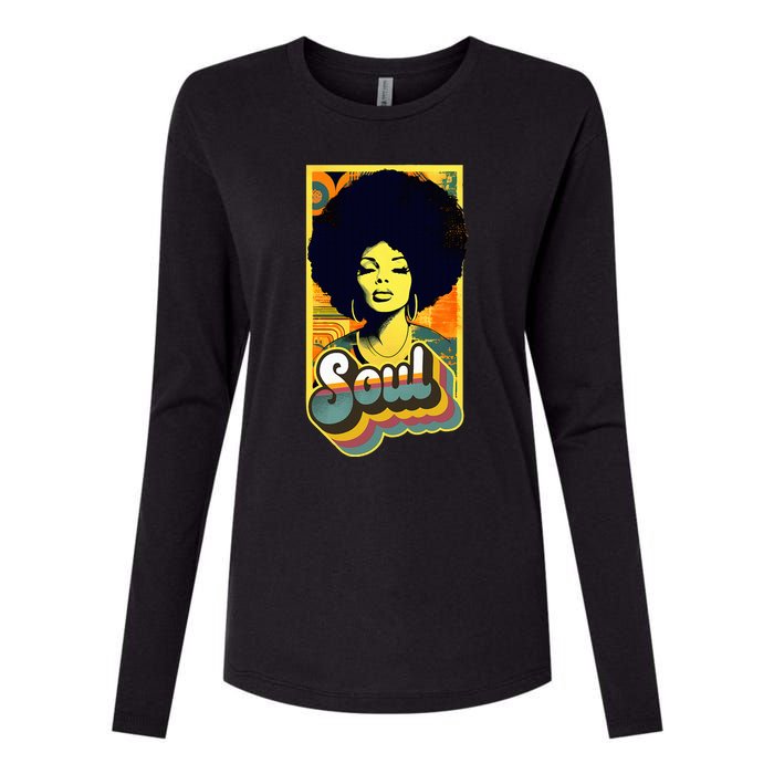 70s Funk Afro Soul Womens Cotton Relaxed Long Sleeve T-Shirt