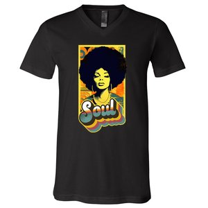 70s Funk Afro Soul V-Neck T-Shirt