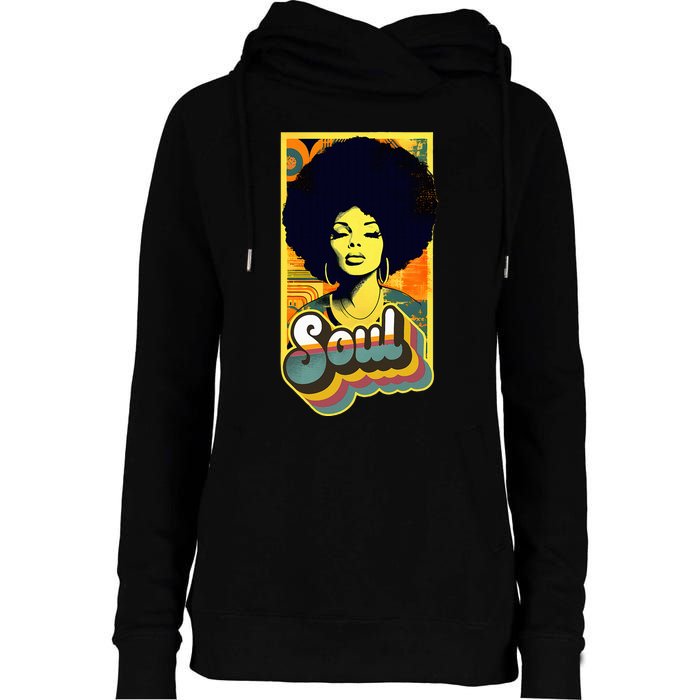 70s Funk Afro Soul Womens Funnel Neck Pullover Hood