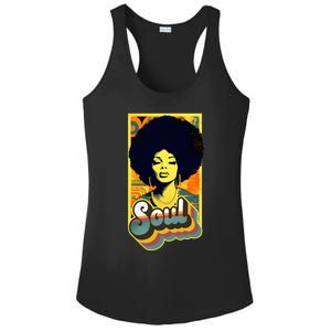 70s Funk Afro Soul Ladies PosiCharge Competitor Racerback Tank