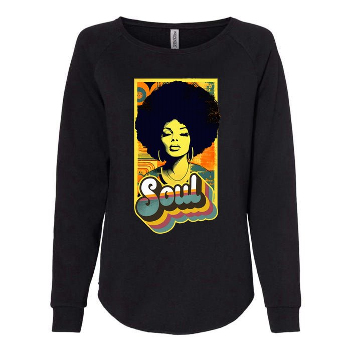 70s Funk Afro Soul Womens California Wash Sweatshirt