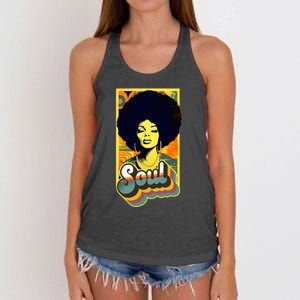 70s Funk Afro Soul Women's Knotted Racerback Tank