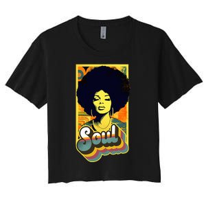 70s Funk Afro Soul Women's Crop Top Tee