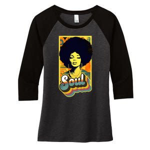 70s Funk Afro Soul Women's Tri-Blend 3/4-Sleeve Raglan Shirt