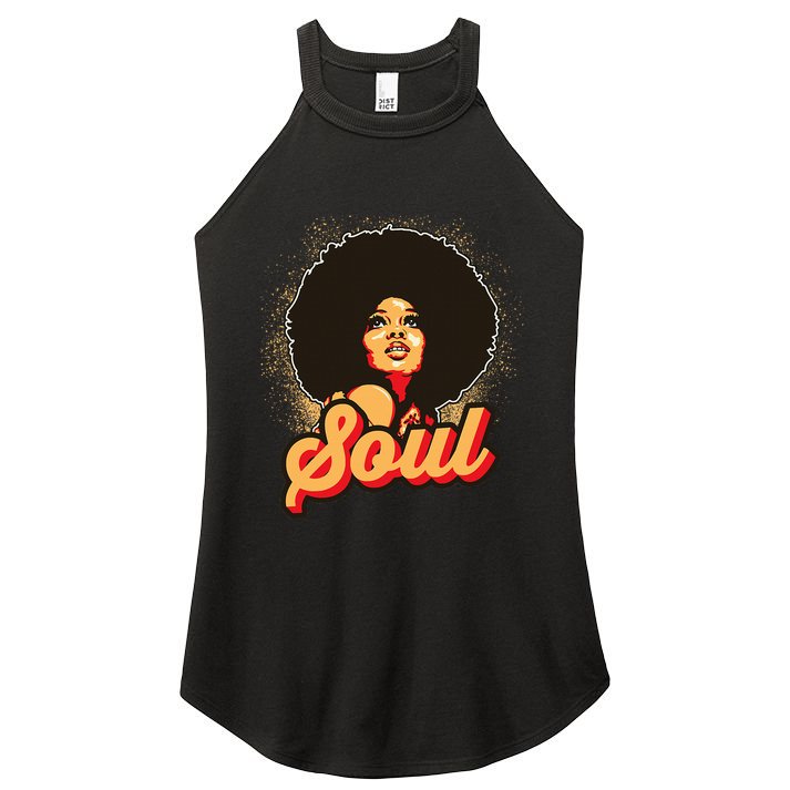 70s Funk Afro Soul Retro Vintage Women's Perfect Tri Rocker Tank