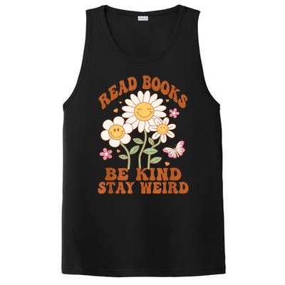 70s Flower Groovy And Funny Read Books Be Kind Stay Weird PosiCharge Competitor Tank