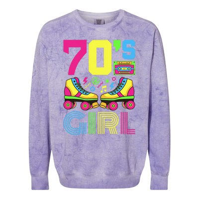 70s Girl 1970s Fashion Theme Party Outfit Seventies Costume Colorblast Crewneck Sweatshirt