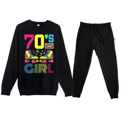 70s Girl 1970s Fashion Theme Party Outfit Seventies Costume Premium Crewneck Sweatsuit Set