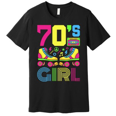 70s Girl 1970s Fashion Theme Party Outfit Seventies Costume Premium T-Shirt