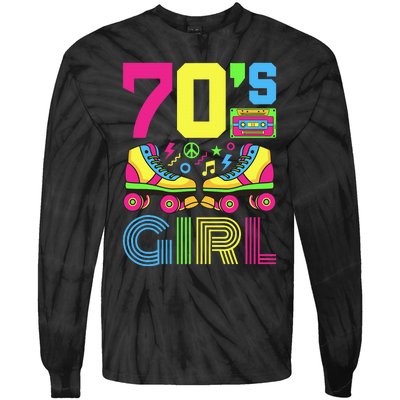 70s Girl 1970s Fashion Theme Party Outfit Seventies Costume Tie-Dye Long Sleeve Shirt