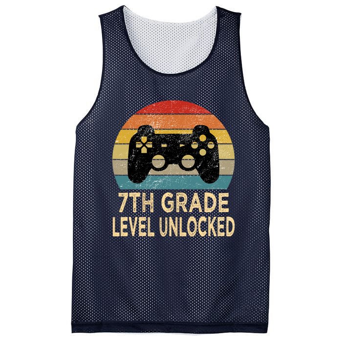 7th Grade Level Unlocked Video Gamer Back to School Vintage Mesh Reversible Basketball Jersey Tank