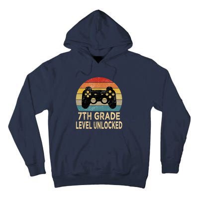 7th Grade Level Unlocked Video Gamer Back to School Vintage Tall Hoodie