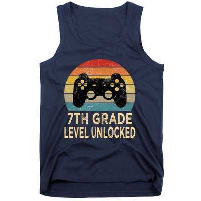 7th Grade Level Unlocked Video Gamer Back to School Vintage Tank Top