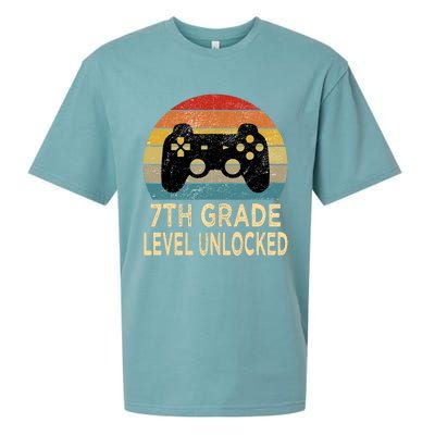 7th Grade Level Unlocked Video Gamer Back to School Vintage Sueded Cloud Jersey T-Shirt