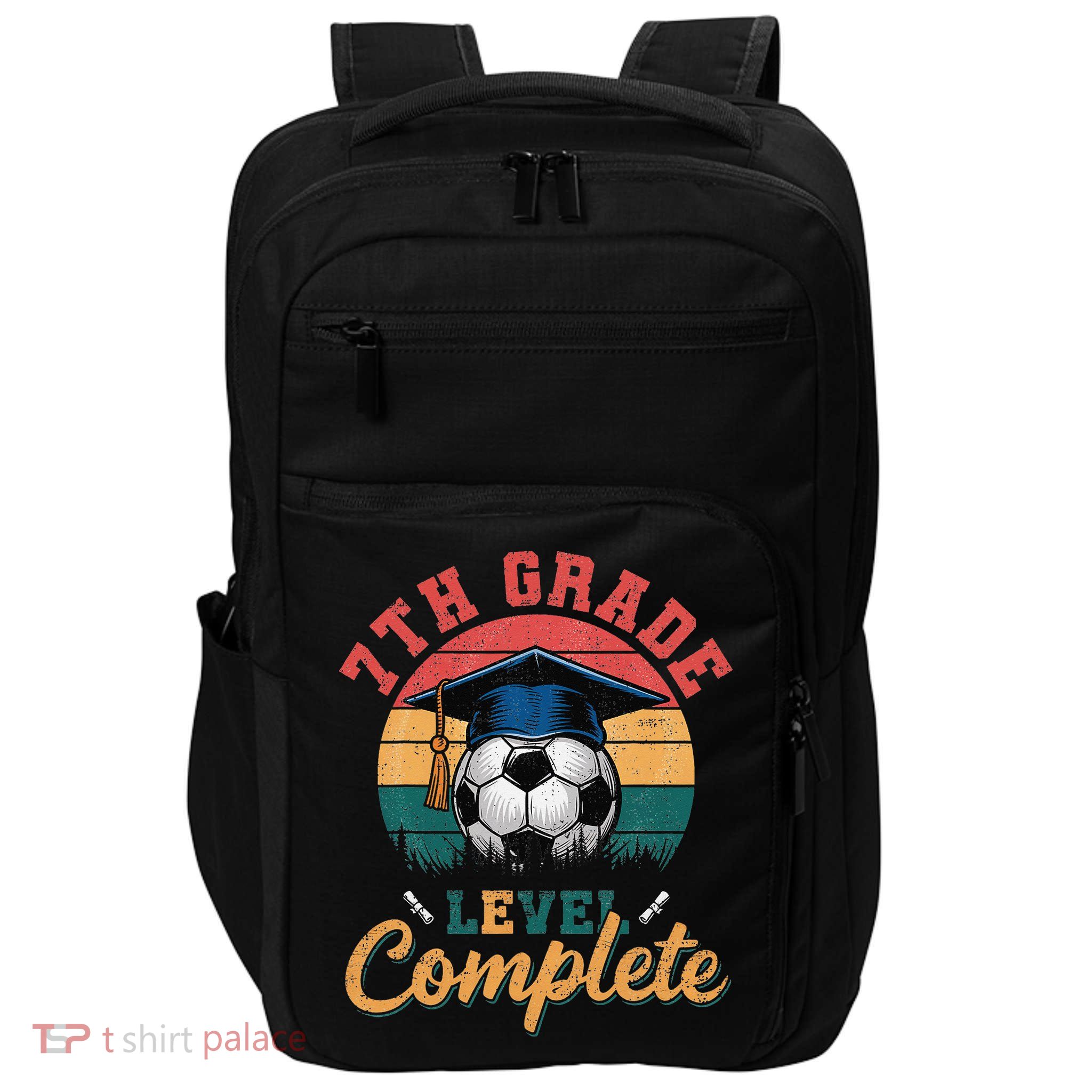 7th Grade Level Complete Soccer Girl Last Day Of School Impact Tech Backpack