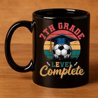 7th Grade Level Complete Soccer Girl Last Day Of School 11oz C Handle Ceramic Mug
