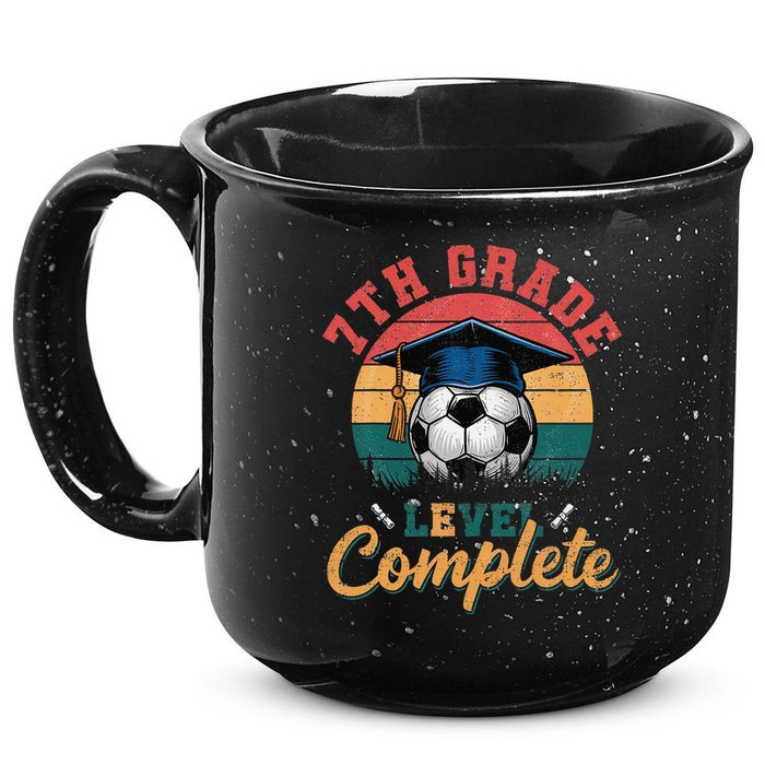 7th Grade Level Complete Soccer Girl Last Day Of School 15oz Campfire Ceramic Mug