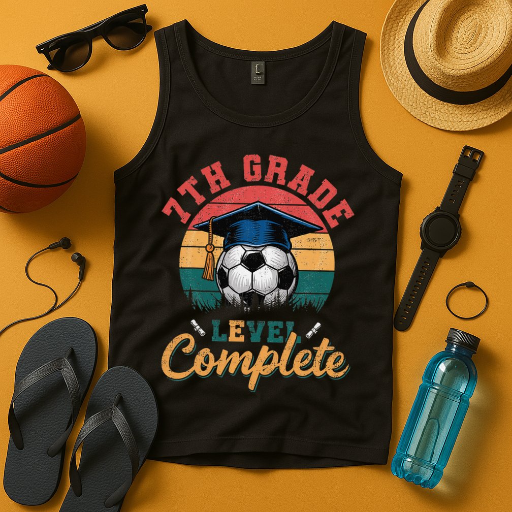 7th Grade Level Complete Soccer Girl Last Day Of School Tank Top