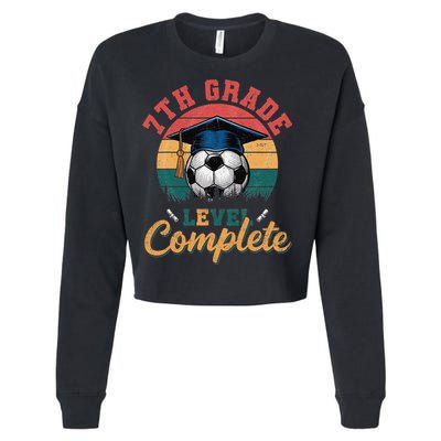 7th Grade Level Complete Soccer Girl Last Day Of School Cropped Pullover Crew